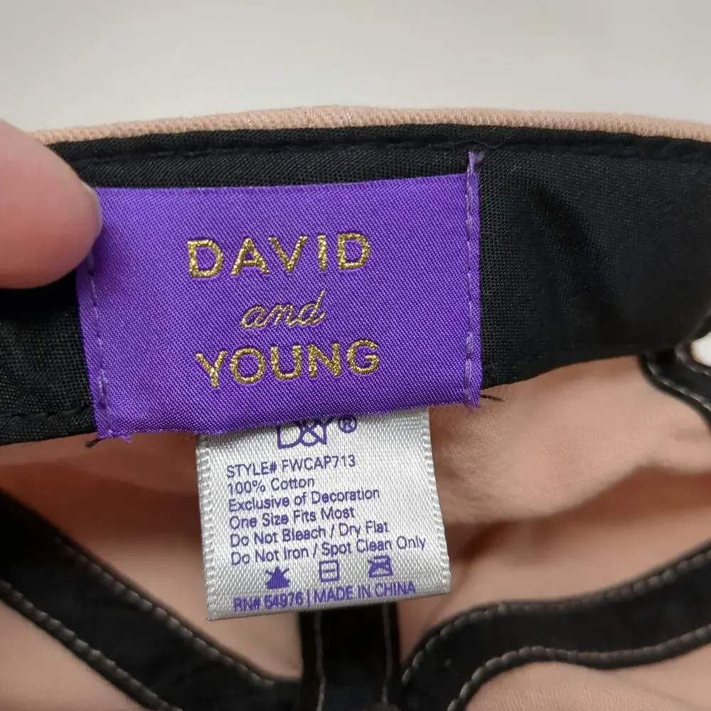 David and Young Baseball Cap Pink One Size MAMA Tonal Embroidery Slideback Hat